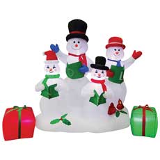 6' Inflatable SNOWMAN CAROLING FAMILY 907797