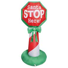 4' Inflatable SANTA STOP SIGN 918833