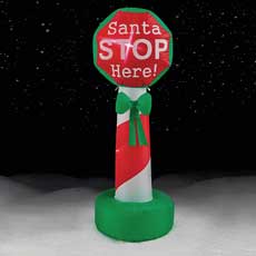 4' Inflatable SANTA STOP SIGN 940466