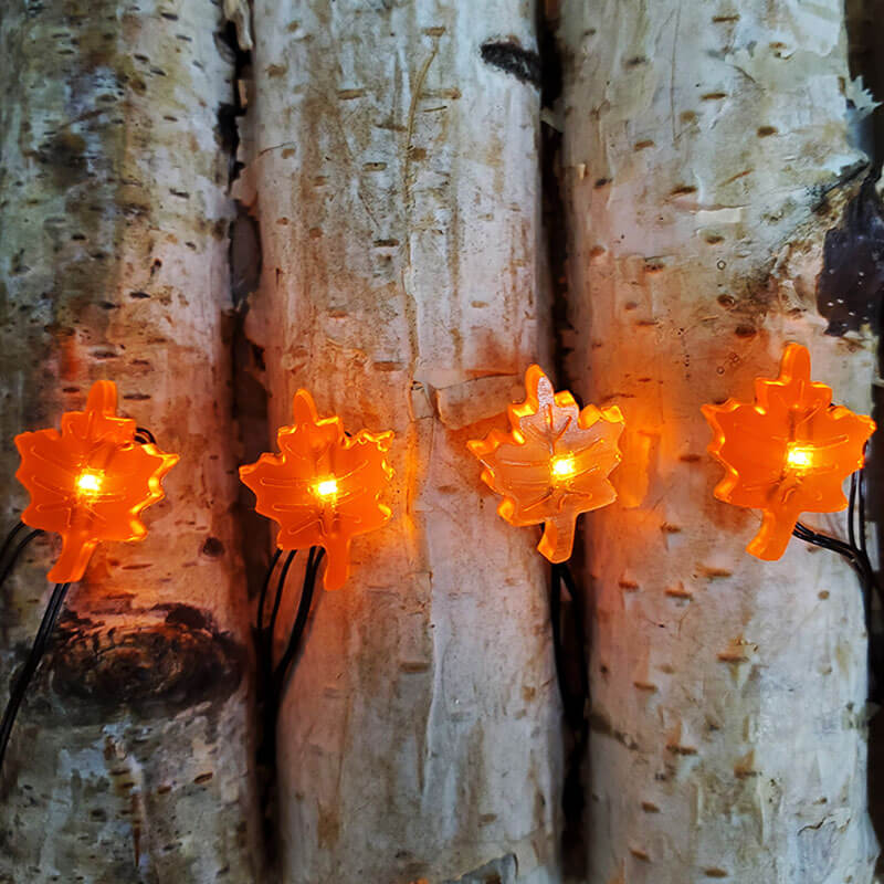 20 LED Fairy Light Autumn Leaves Battery Operated w Timer