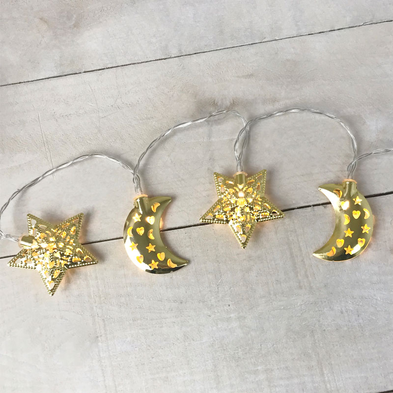 Crescent moon string lights hotsell