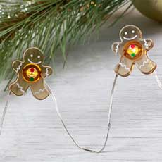 Gingerbread Man LED Micro String Lights - Battery Operated DE-70318GINGER