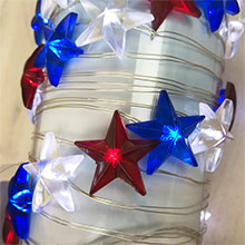 Acrylic Patriotic Star Micro LED String Lights - 10 ft. GC2401820