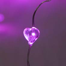 Pink Heart LED Micro String Lights - Battery Operated AIS-HEARTPK