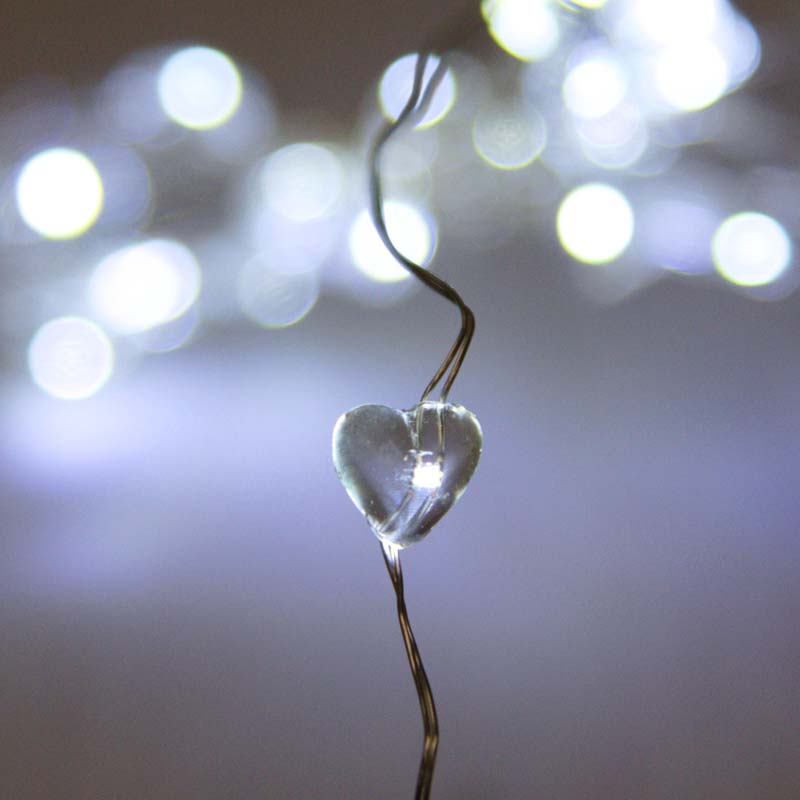 White Heart Micro String Lights AIS-HEARTWH