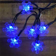 Blue Snowflake LED Battery Operated Light Set 959661-SNOWB