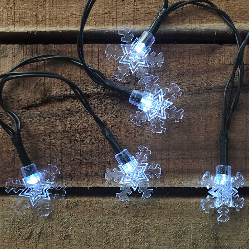 White Snowflake LED Battery Operated Light Set 959661-SNOWW