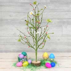 24" Easter Egg and Flower Lighted Tree - 40 Warm White Micro Lights Copy GC278210