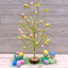 24" Flower and Easter Egg Lighted Tree - 40 Warm White Micro Lights  GC2678230