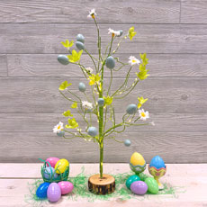 24" Flower and Blue Easter Egg Lighted Tree - 40 Warm White Micro Lights Copy GC2678230B