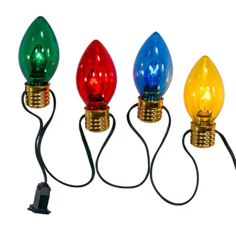 Multicolor Giant C7 Bulb Light Set - 10 Lights  UL4346M