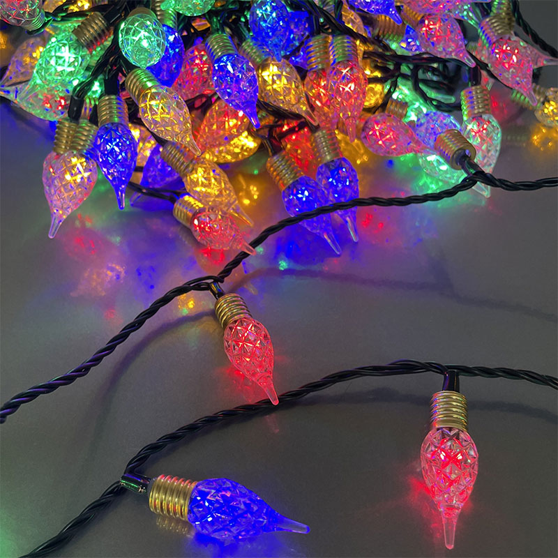 Multi-Function LED Vintage Lights 180-Bulbs - Green Wire - Multi-Color