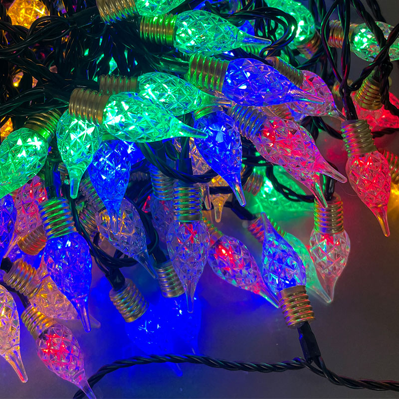 Multi-Function LED Vintage Lights 180-Bulbs - Green Wire - Multi-Color