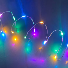 Micro LED String Lights 60-Bulbs Silver Wire - Soft Multi-Color KM487273