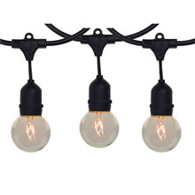 100' Clear Globe Commercial Light Strand Kit - Suspended