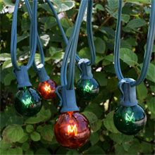 C7 Green/Amber Globe String Light Strand