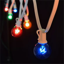 50' White Light Strand - C7 Multi-Color Globe Lights