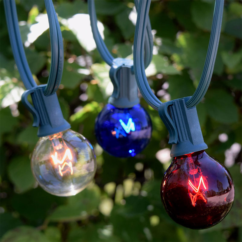 25' C7 Red, White, and Blue Globe String Lights