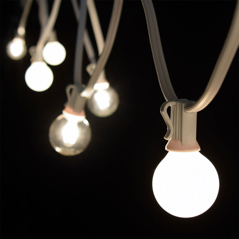String Globe Lights Interesting ClearFrosted Commercial String Lights 60' White Light Strand String Globe Lights Interesting ClearFrosted Commercial String Lights 60' White Light Strand