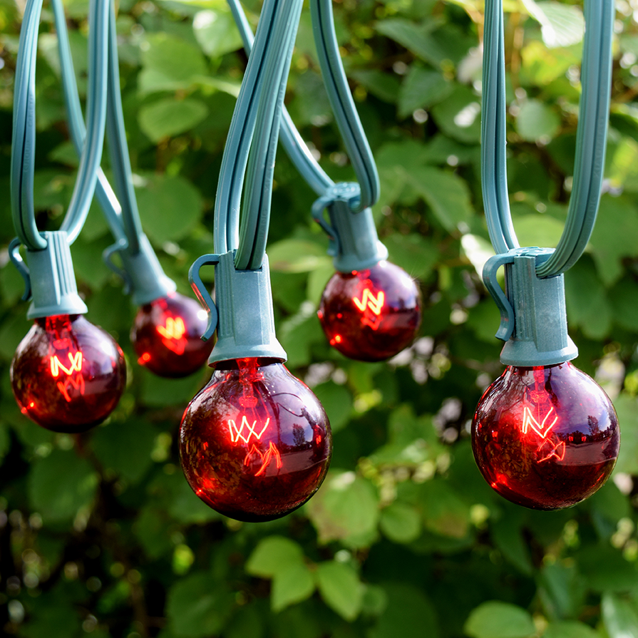 Globe Christmas Lights - Set of 100 Green Red and White G30 Globe ...