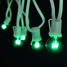 50' C9 White Light Strand Kit, Green S11 Globe - Intermediate Base