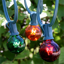 25' C7 Red, Green, Amber Globe String Lights