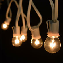 25' Clear Globe String Lights - White C9 Strand