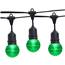 21' Green LED Globe Light Strand Kit - Black Suspended Wire