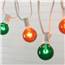 25' C7 White Light Strand - Green/Amber Globe Lights