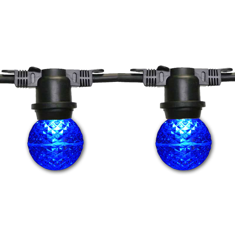 100' G50 Globe Commercial Light Strand Kit - Blue LED Bulbs