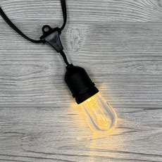 21' LED Commercial String Light Kit - Plastic White LED Light Bulbs  CL-S14-LED-WH-KIT