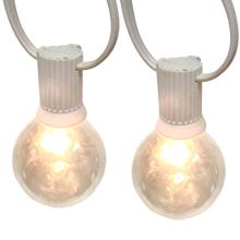 100' Clear Globe String Lights - 7W G50 Glass Bulbs - White C9 Strand OL-C910012-WH-KIT