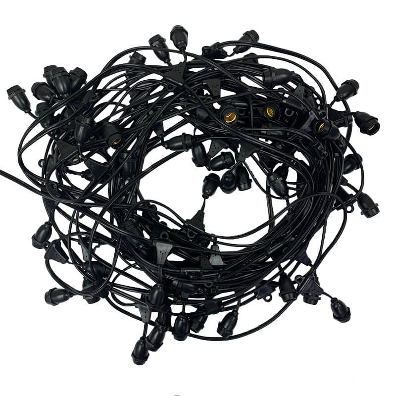 Commercial Grade Black Light Strand - Black / E17 Suspended Sockets