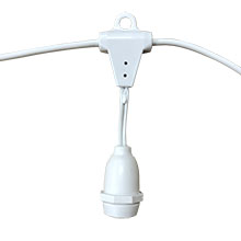 100' G50 Globe Commercial Suspended Light Strand Kit - Amber LED Bulbs
