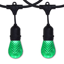 100' Green LED Black Suspended Light Strand Kit