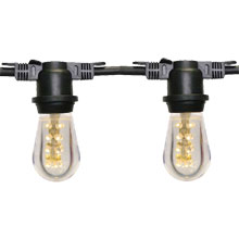 330' Warm White LED Commercial String Light Kit - Non-Suspended - Black