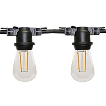 48' Warm White LED Commercial Light Strand Kit - Black Non-Suspended - 2 Filament LSM-48-2FS14-WW