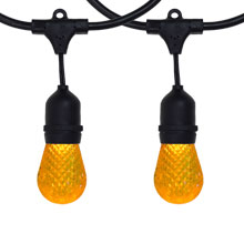 100' Yellow LED Commercial Light Strand Kit - Suspended