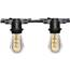 330' Warm White LED Commercial String Light Kit - Non-Suspended - Black 