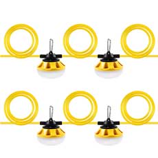 Construction Style LED String Light - 18/2 Cord - 100' Stringer HY1001