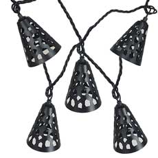 Black Metal Lantern String Lights  GC2641090