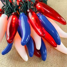 Patriotic Chili Pepper String Lights