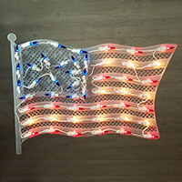 American Flag Window Light HOF-1546FL
