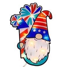 Patriotic Gnome Shimmer Window Decoration PD-153883