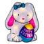 Bunny with Bow and Egg Shimmer Wall Art  PD-39574