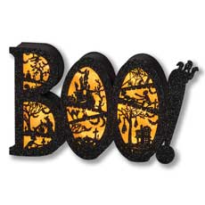 Boo LED Laser Cut Scene - Battery Operated  135017