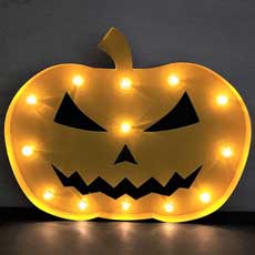 Halloween Scary Metal Pumpkin - Battery Operated  AIS-JACK1