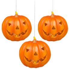 (3) Lighted Hanging Halloween Pumpkins with Remote Control  GC2696480