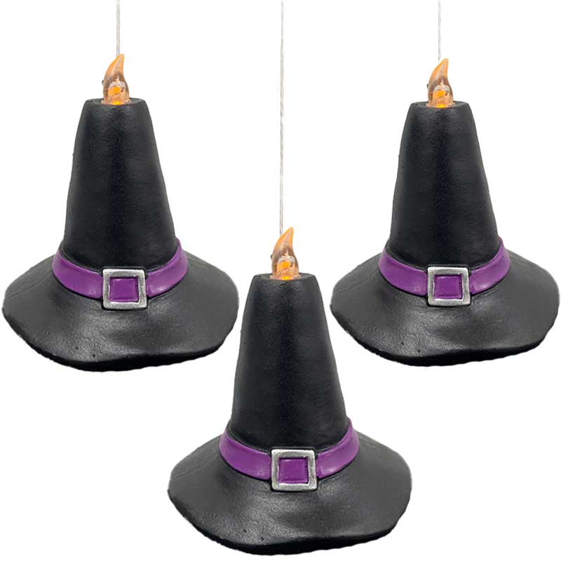(3) Lighted Hanging Witch Hats with Remote Control Copy GC2696490
