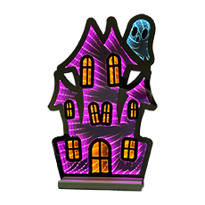 Halloween Pink Haunted House LED Infinity Light - 15.6" GC2798630-PI